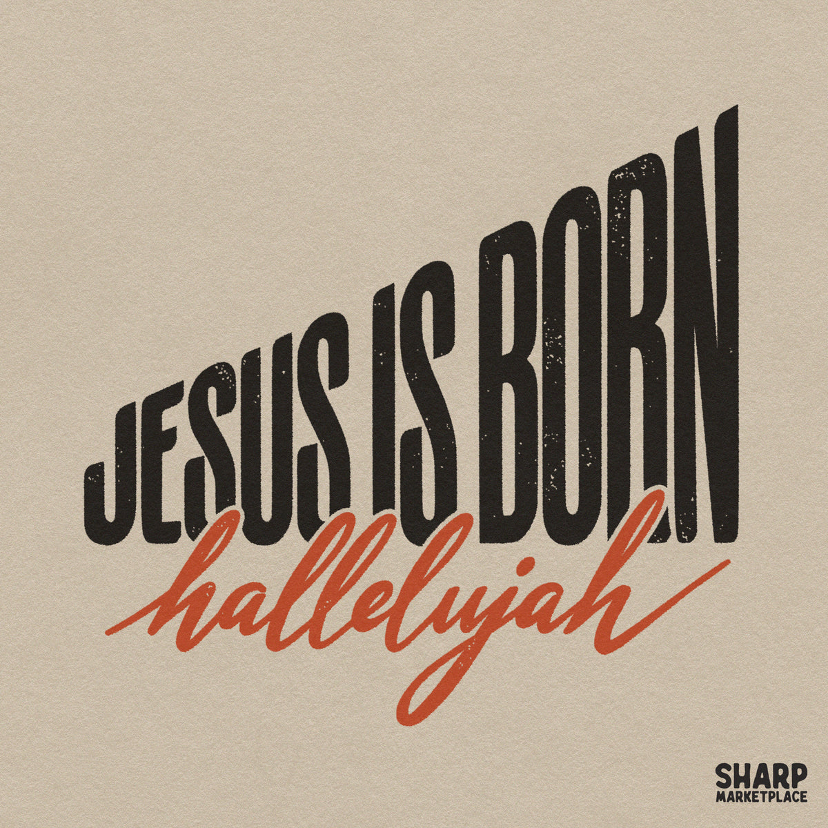Retro Jesus Is Born Christmas PNG design for Christian holiday t-shirts and faith apparel transfers