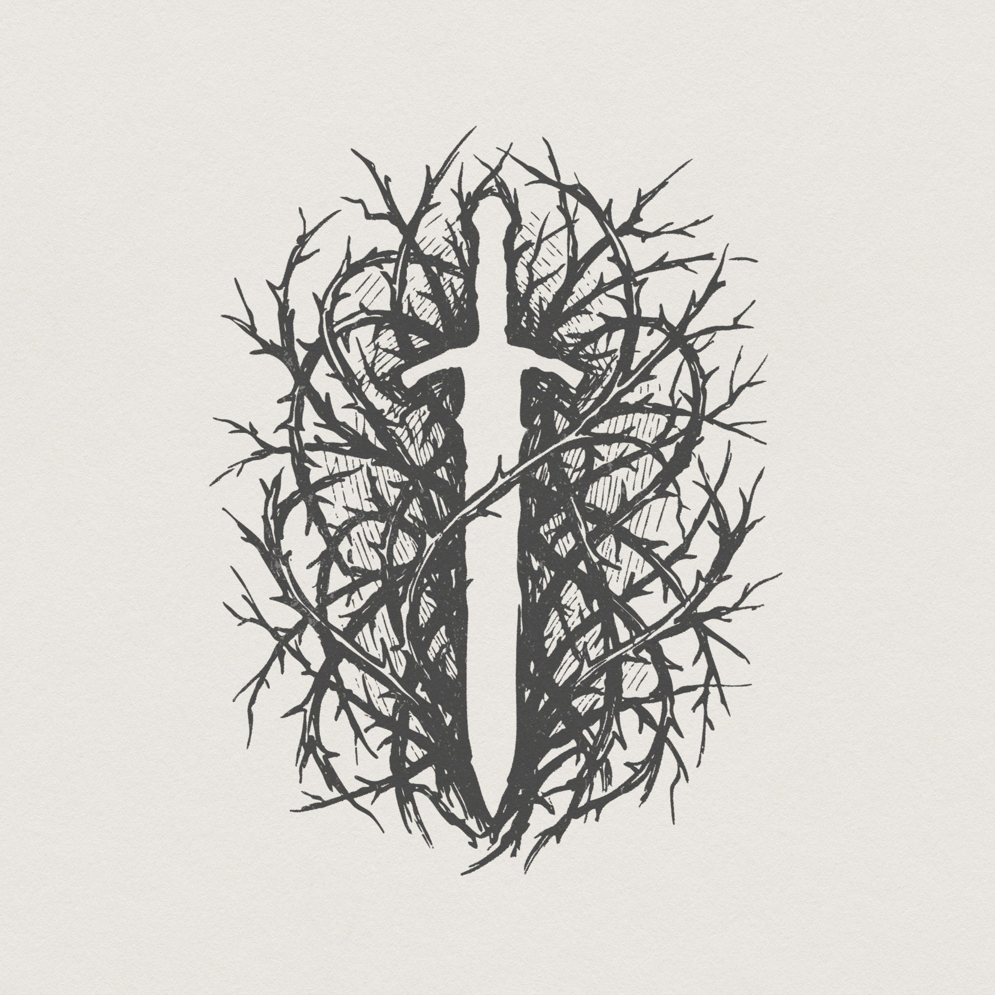 Sword In Thorns PNG, Gothic Tattoo Style Digital Download - 300 DPI