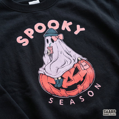Spooky Season Halloween PNG, Cute Ghost in Pumpkin with