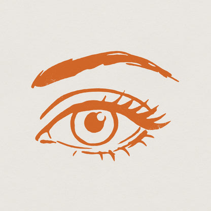 Orange Eye PNG, Line Art Drawing - 300 DPI Design for T-Shirt