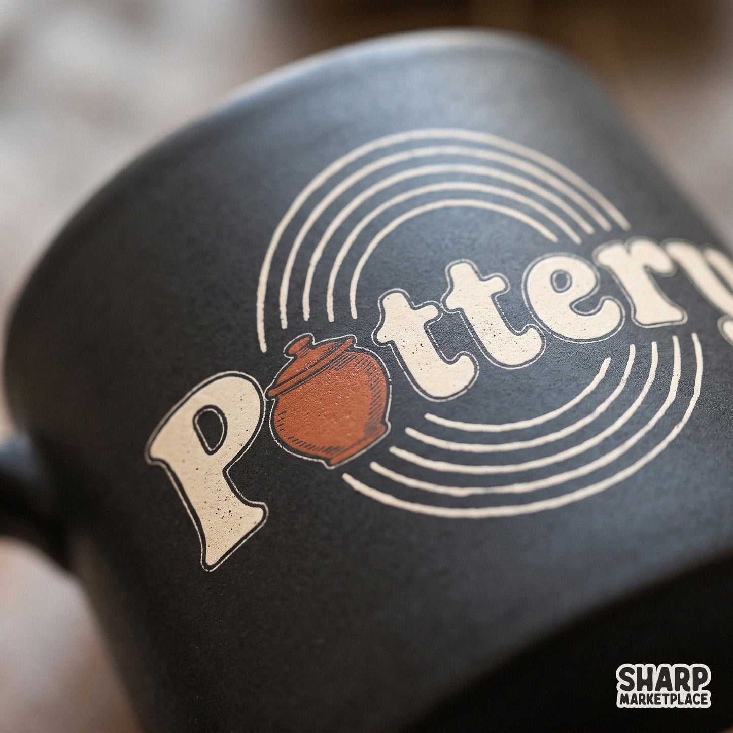 Retro pottery themed graphic with custom font for funny clay pot art and ceramics maker shirts or aesthetic crafts