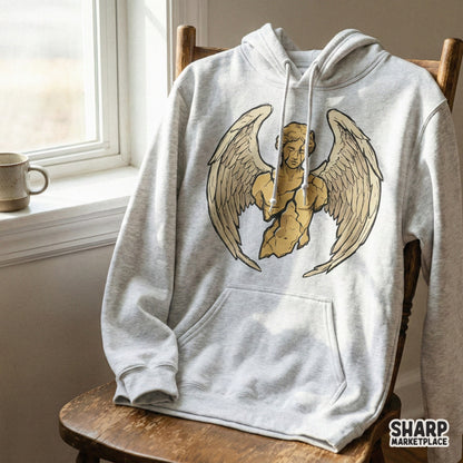 Broken Angel Statue PNG, Greek Sculpture Winged Bust Clipart - 300 DPI