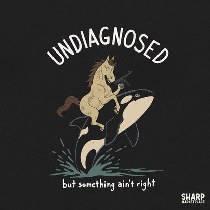 Funny horse riding orca holding a gun sarcastic weirdcore meme digital PNG design for t-shirt printing