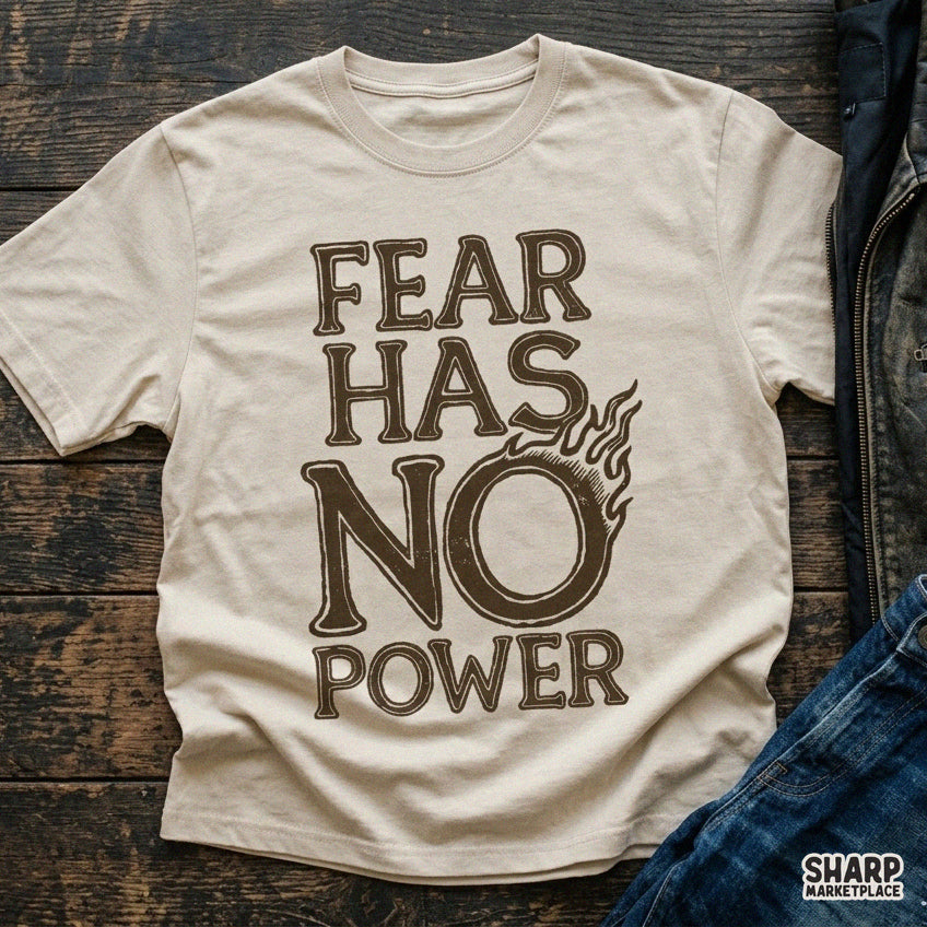 Fear Has No Power Christian PNG, Bold Faith Shirt
