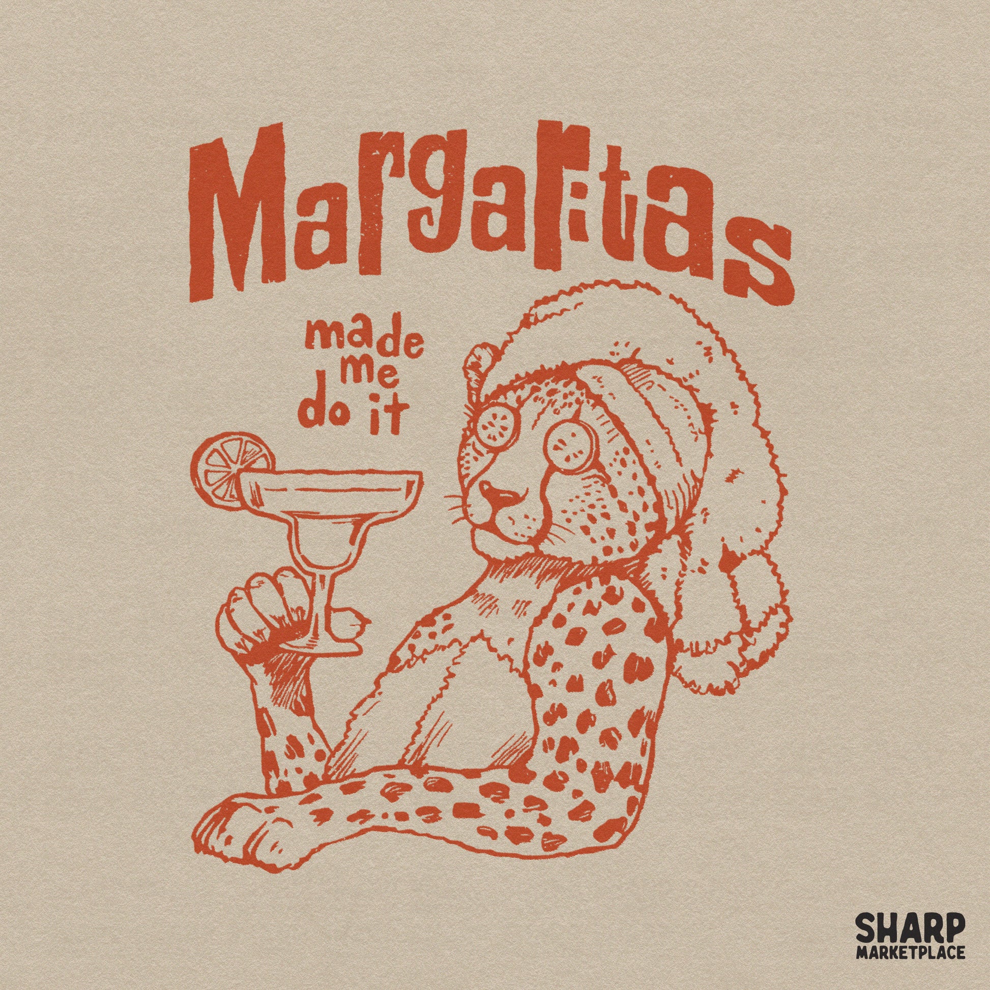 Funny spa cheetah with a margarita PNG sublimation design for trendy girls trip shirts and sarcastic summer beach vibes