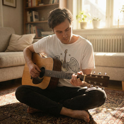 Guitar With Wings PNG, Angelic Music Clipart - 300 DPI Design for T-Shirt