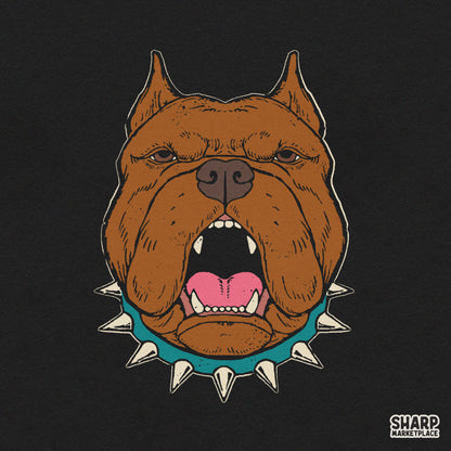 Snarling Pitbull Dog With Spiked Collar, Popular Trending