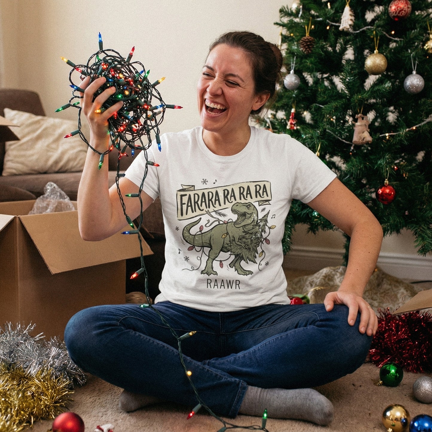 Farara Ra Ra Ra Ra Ra Ra Dinosaur PNG, Funny Christmas T Rex Shirt PNG -