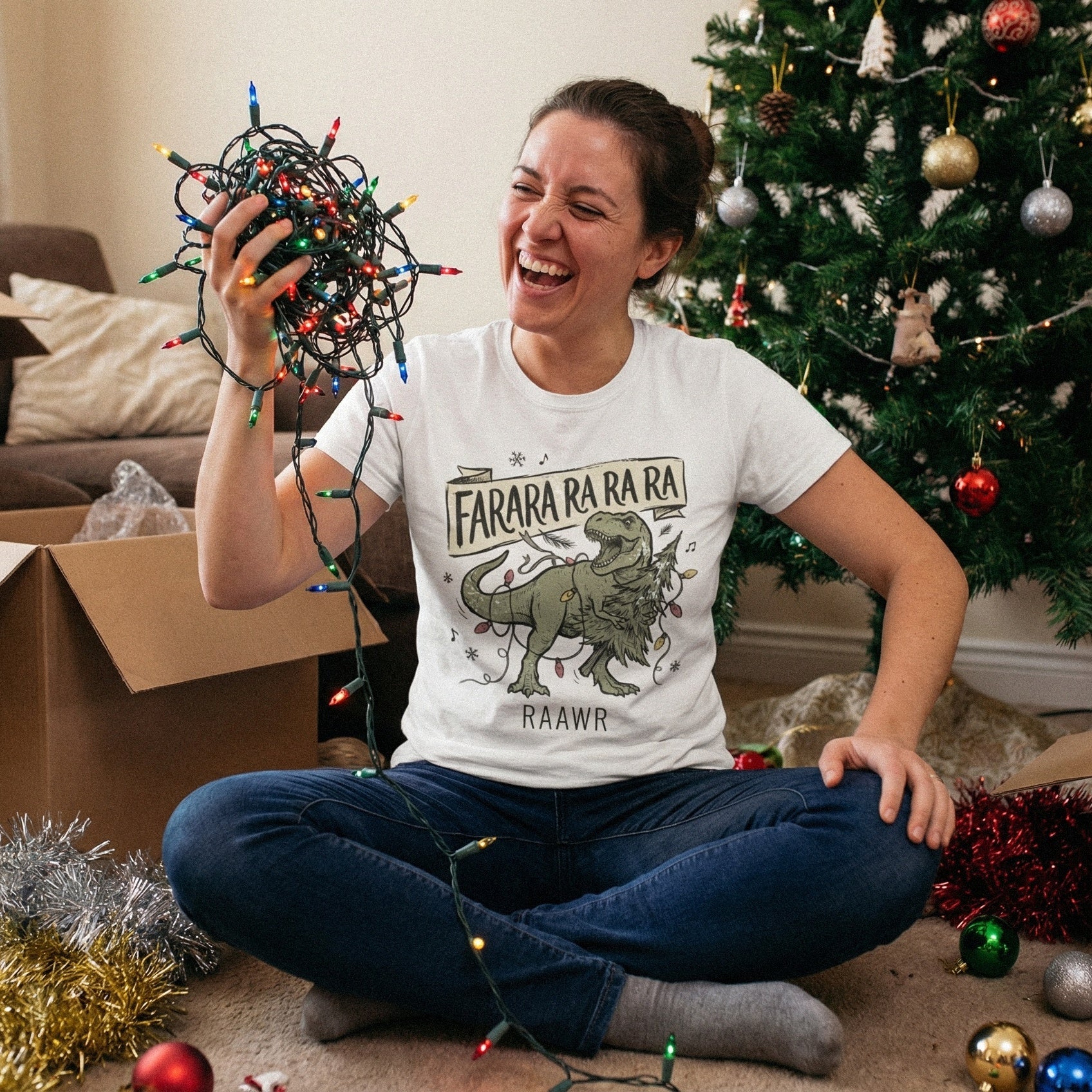 Farara Ra Ra Ra Ra Ra Ra Dinosaur PNG, Funny Christmas T Rex Shirt PNG -