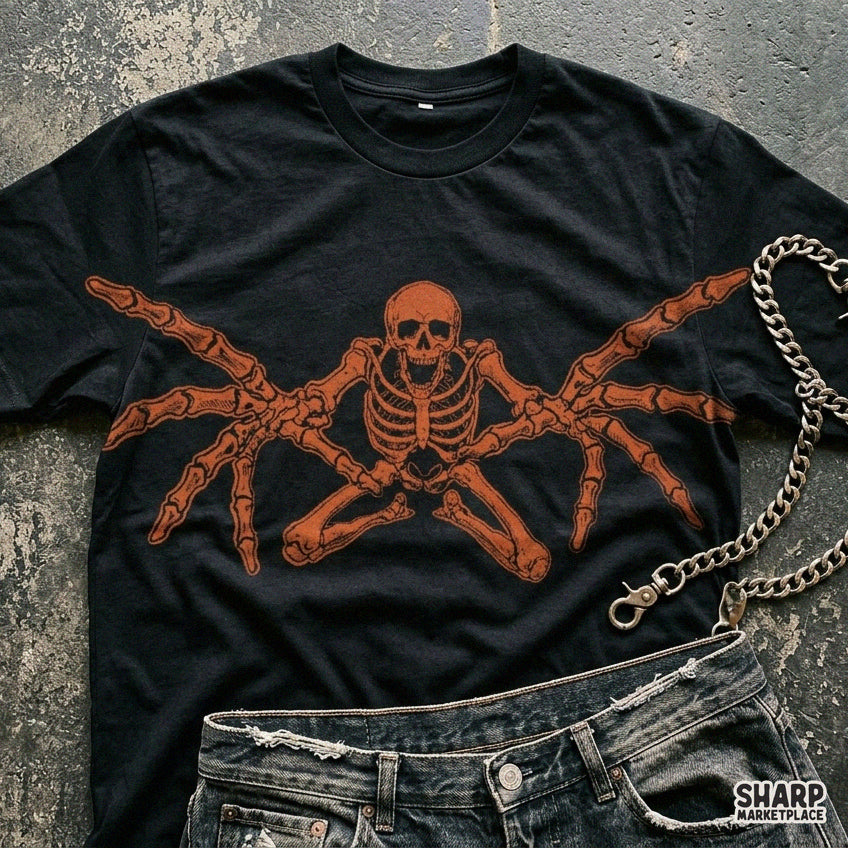 Creepy Spider Skeleton Monster with Eight Bone Legs