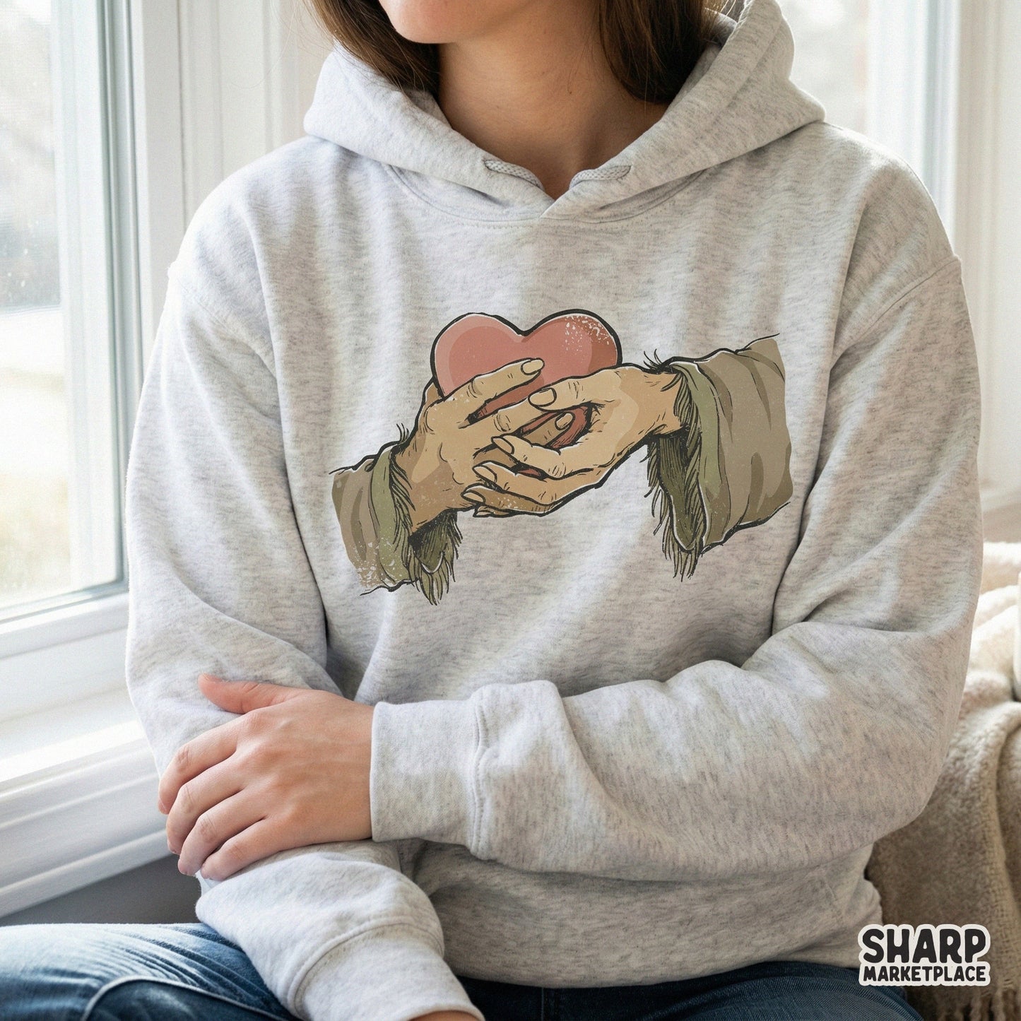 Hand Holding Heart PNG, Compassion Art Download - 300 DPI Design for