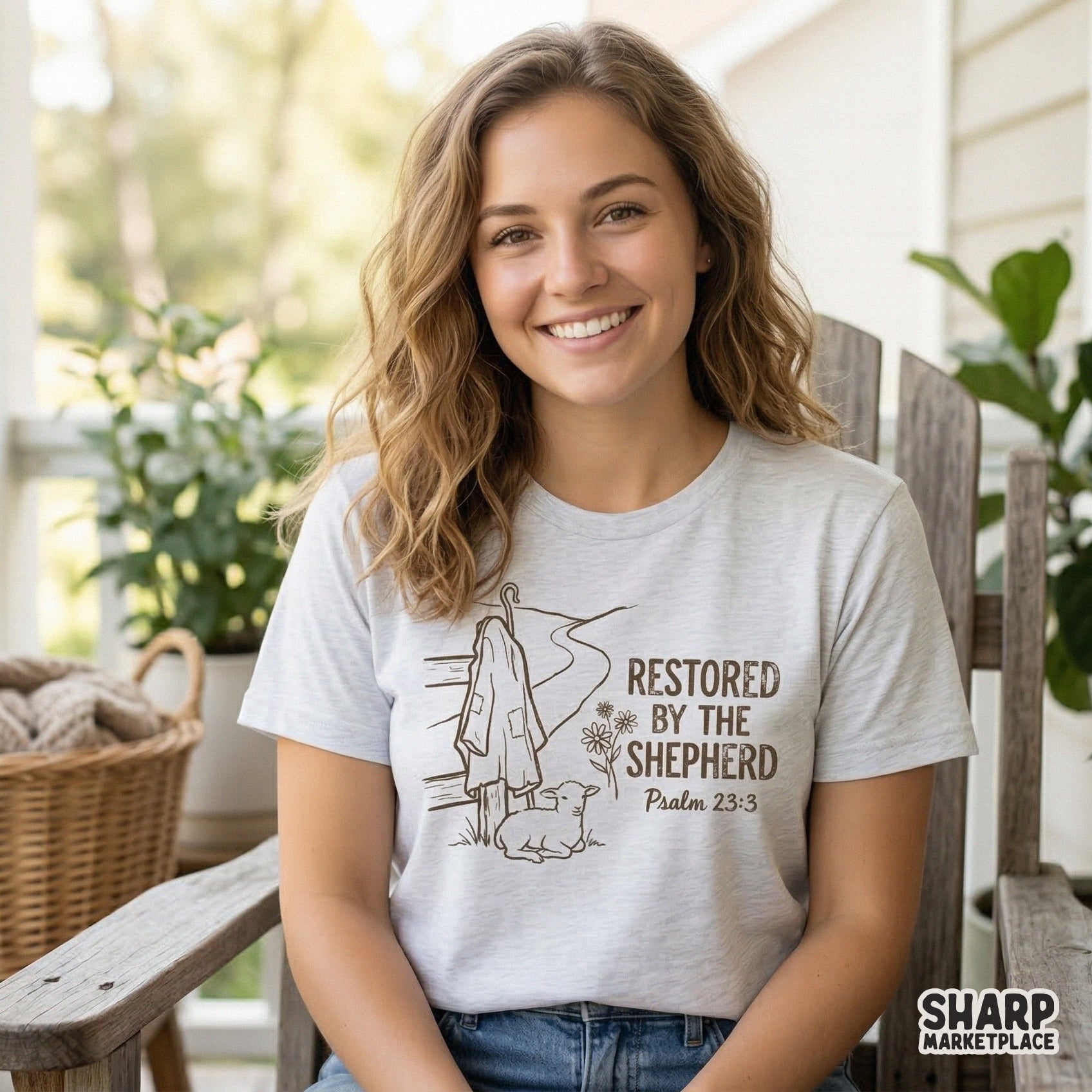 Restored By The Shepherd PNG, Psalm 23:3 Shirt Design - 300 DPI Design