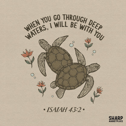 Christian sea turtle design with ocean scripture for faith sublimation t-shirts