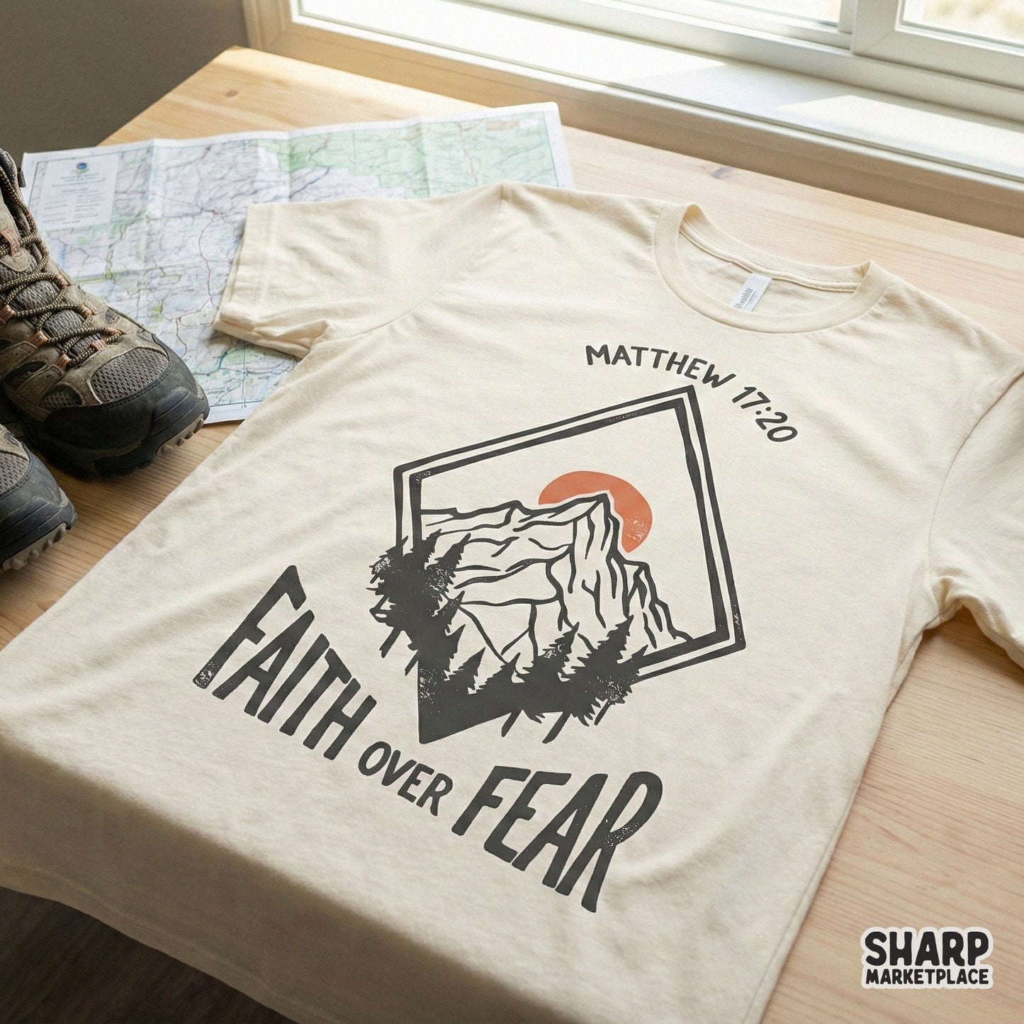 Faith Over Fear PNG, Bible Verse Shirt Design - 300 DPI Design for T-Shirt