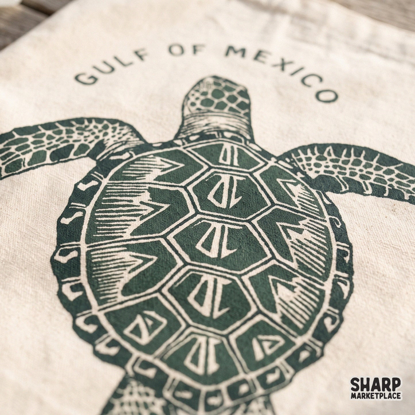 Vintage Gulf of Mexico sea turtle graphic in a retro summer ocean life style for beach sublimation shirt designs