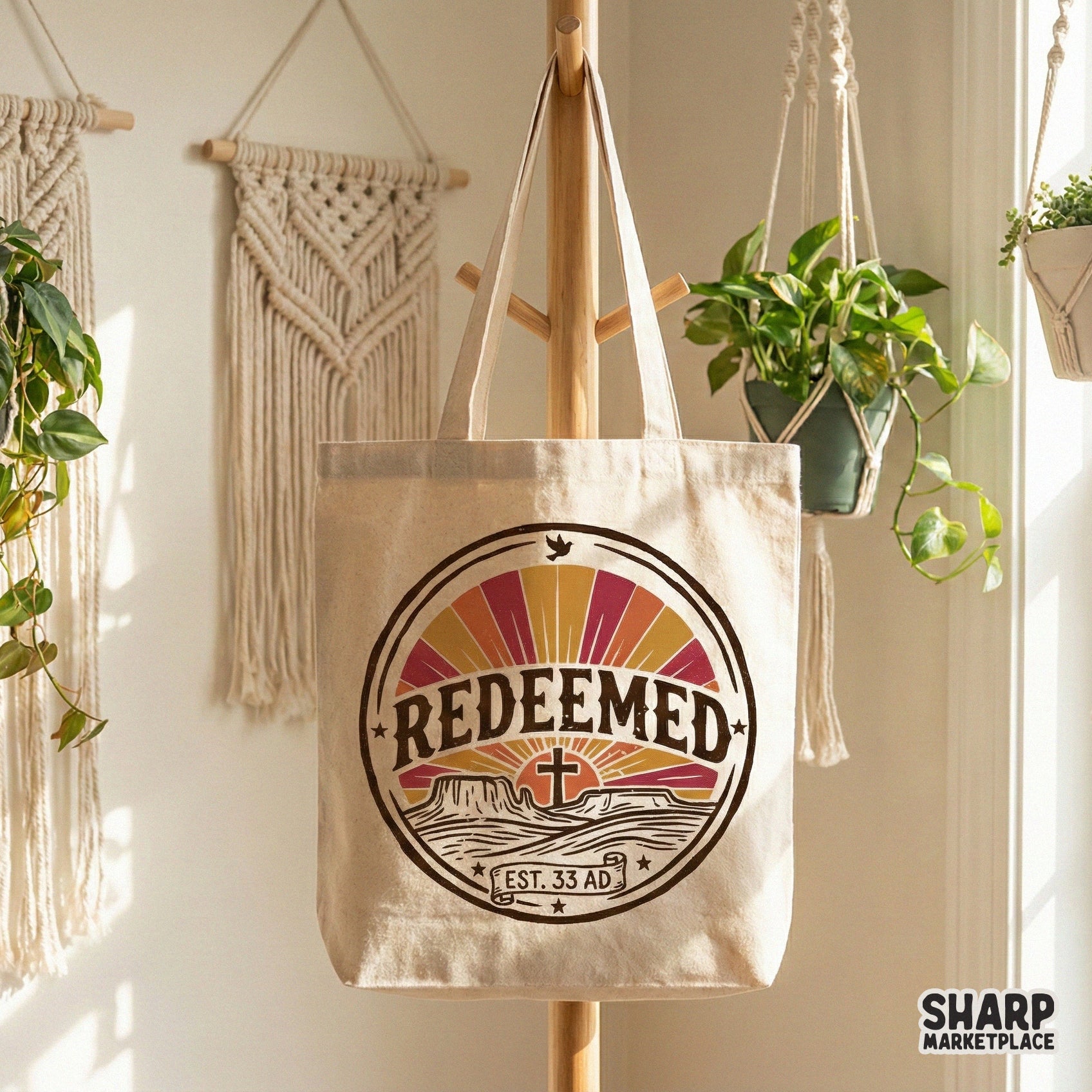 Redeemed PNG Design, Retro Christian Shirt Graphic - 300 DPI Design for