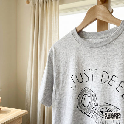 Digital download graphic featuring a funny hardware nut pun with hand-lettered text and a sketch-style illustration for custom t-shirt printing.