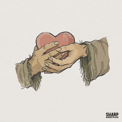 Hand Holding Heart PNG, Compassion Art Download - 300 DPI Design for