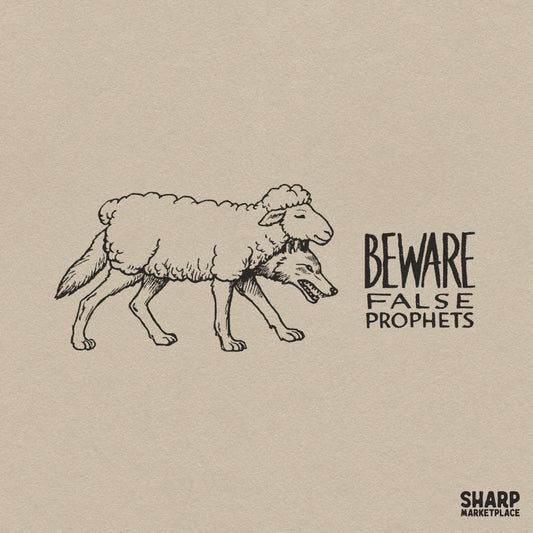 Beware false prophets wolf in sheep's clothing retro print ideal for Christian PNG sublimation shirt designs