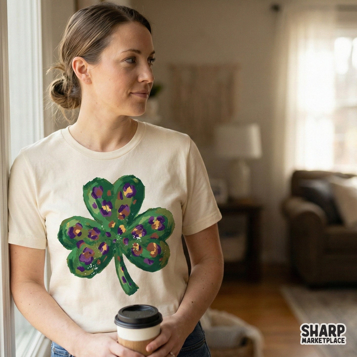 Leopard Shamrock PNG, St Patrick's Day Clover Digital Design - 300 DPI