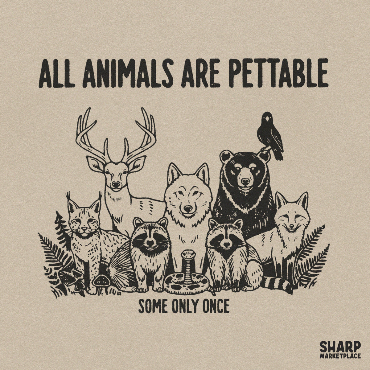 Funny forest bear and raccoon graphic with sarcastic quote for wildlife sublimation PNG shirts