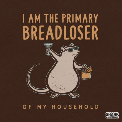 Funny martini rat graphic with primary breadloser text for sarcastic t-shirt sublimation PNG design
