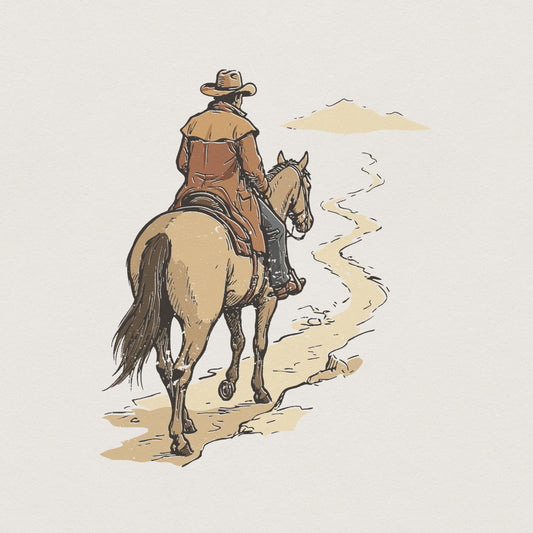 Cowboy PNG, Western Horse Rider Art - 300 DPI Design for T-Shirt