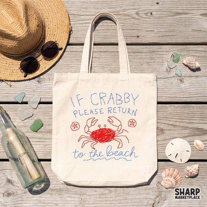 Funny summer coastal design with a scribbled red crab, sand dollars, and blue text, ideal for sublimation on t-shirts, tumblers, or DIY beach stickers.