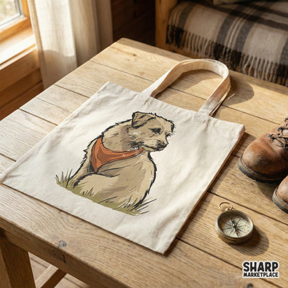 Digital terrier dog artwork with a textured tan and brown finish, perfect for creating personalized pet-themed shirts, stickers, or rustic wall art.