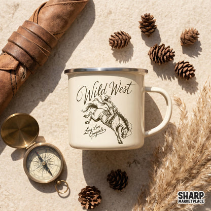 Vintage style western illustration of a cowgirl riding a bronc, rendered in a monochrome brown sketch style for high-quality printable transfers.