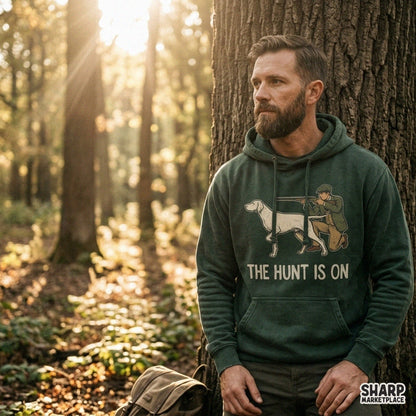 Vintage outdoorsman with shotgun and hunting dog retro PNG graphic for Father's Day shirts and sublimation projects