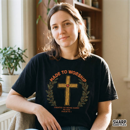 Made To Worship Christian PNG, Sublimation PNG, Bible