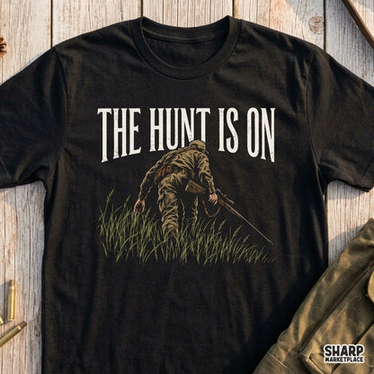 Retro hunter walking in tall grass autumn hunting png design for outdoorsman t-shirts and gifts