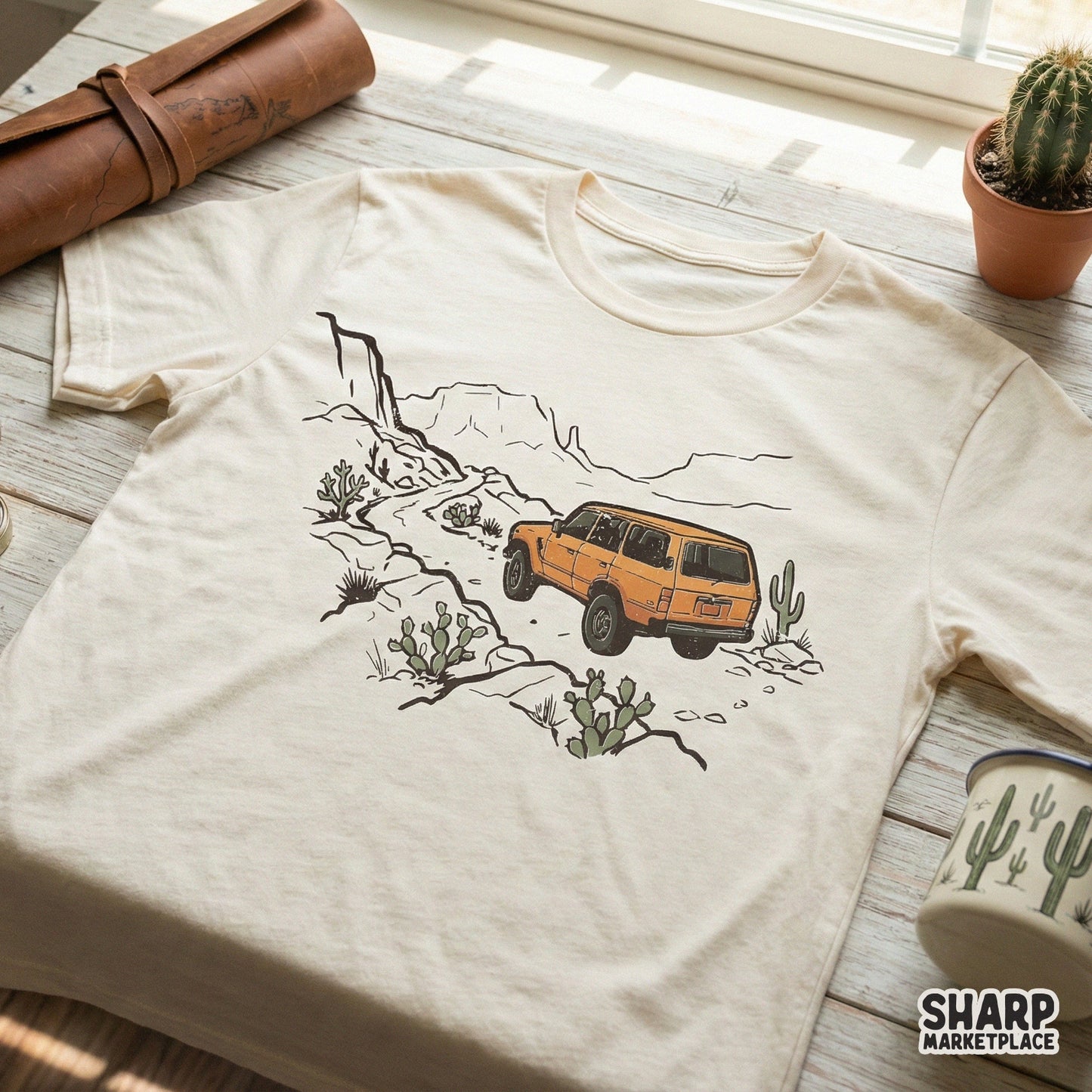 Offroad Adventure PNG, Vintage SUV Desert Digital Design - 300 DPI Design