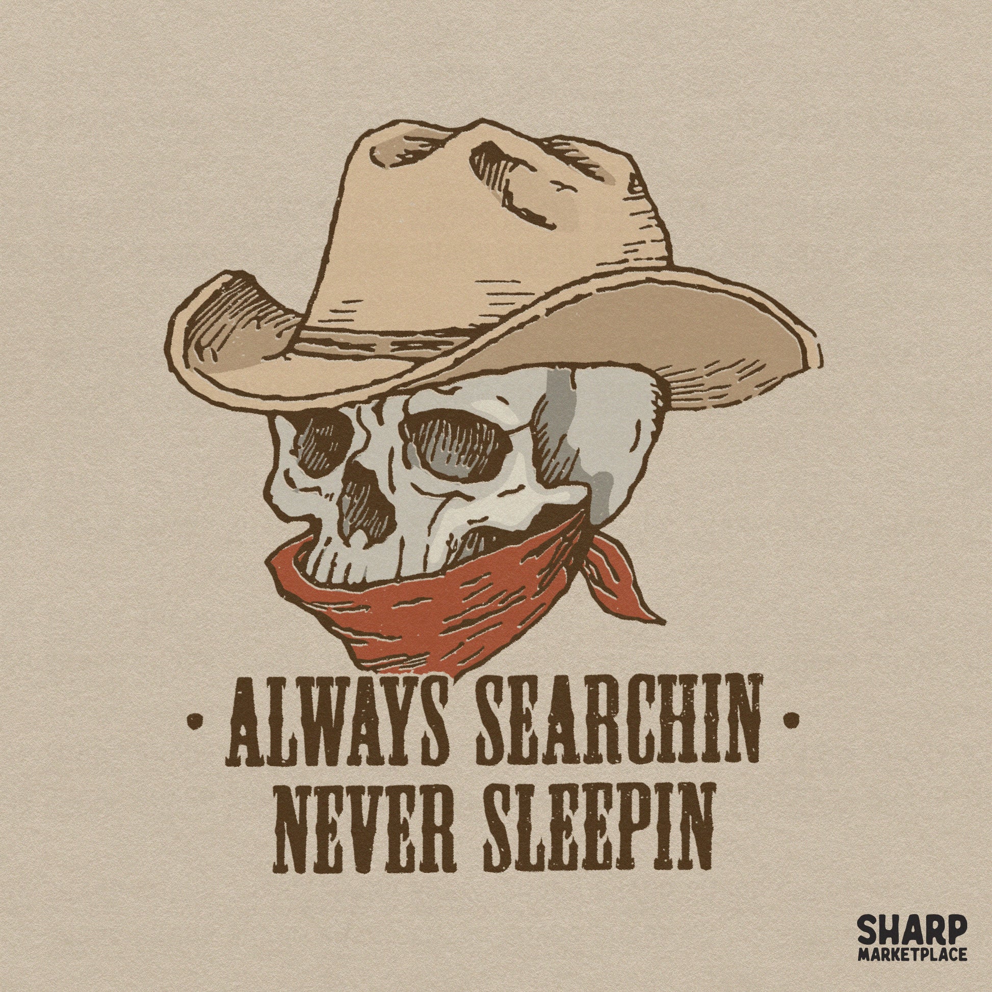 Western cowboy skull PNG with retro outlaw bandit style for trendy sublimation shirt designs and desert themed wall art