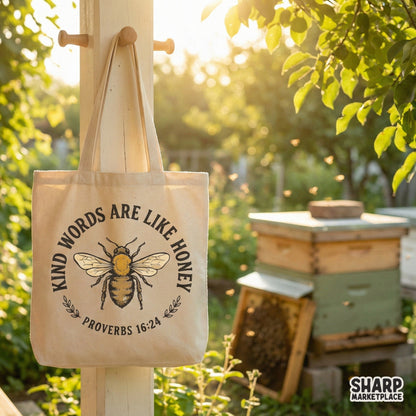 Kind Words Are Like Honey PNG, Proverbs 16:24 Bee Shirt - 300 DPI Design