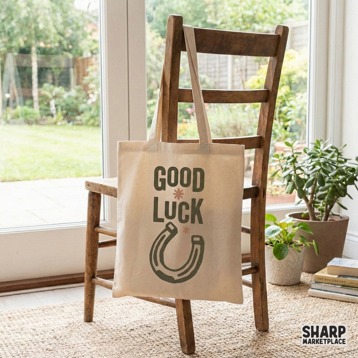 Distressed Good Luck design featuring a rustic horseshoe and star accents, ideal for sublimation, custom t-shirt printing, and western-themed DIY crafts.