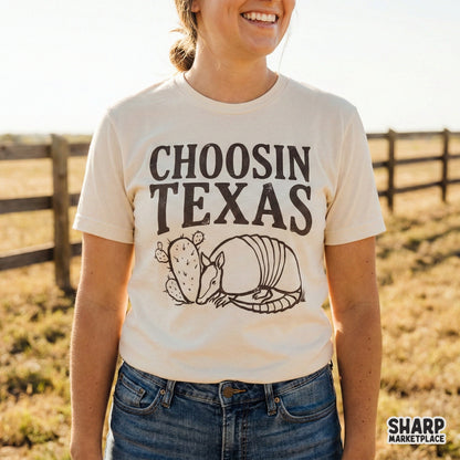 Choosin Texas PNG Design, Vintage Armadillo Texas Graphic - 300 DPI