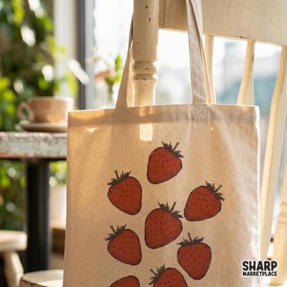Cute berry graphic featuring hand drawn strawberries, ideal for summer shirt designs, garden-themed wall art, and custom printable projects.