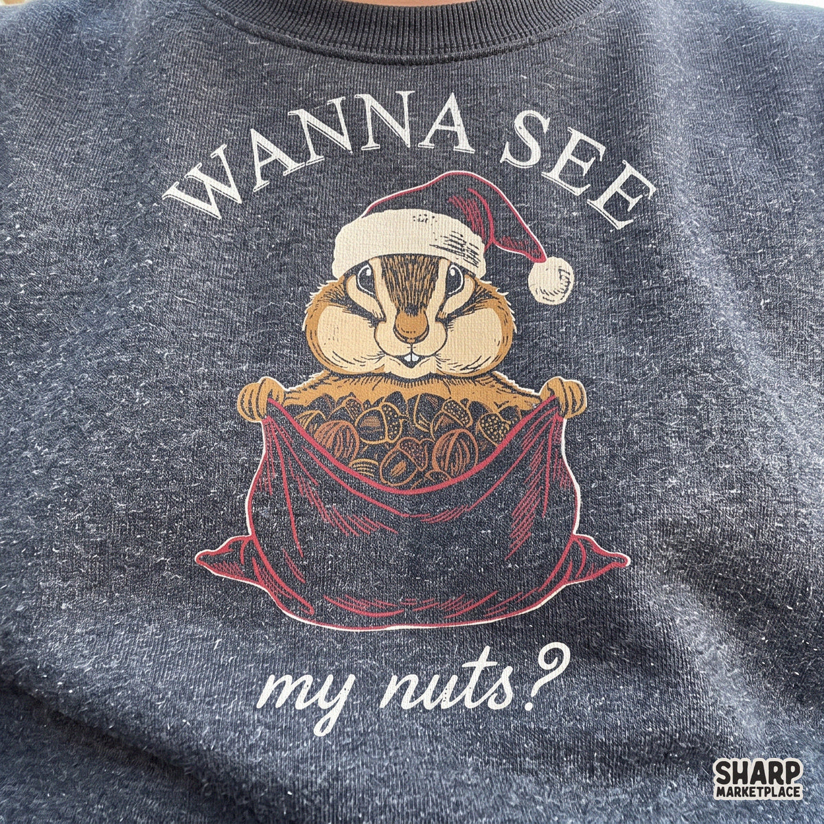 Wanna See My Nuts? Christmas PNG Shirt Santa Graphic