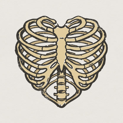 Heart Ribcage PNG, Skeleton Art - 300 DPI Design for T-Shirt