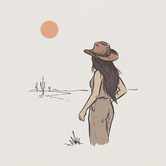 Desert Cowgirl PNG, Western Aesthetic Digital Download - 300 DPI Design