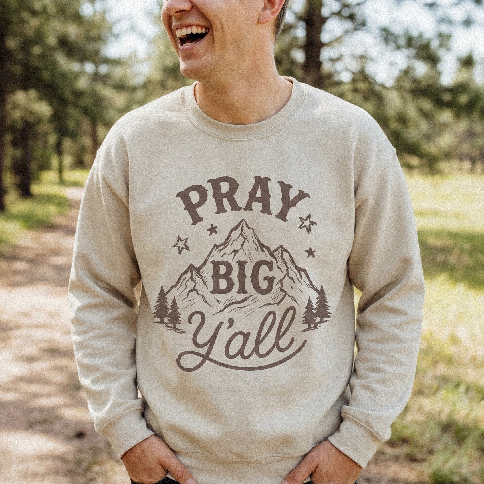 Pray Big Y'all PNG, Mountain Art Print - 300 DPI Design for T-Shirt