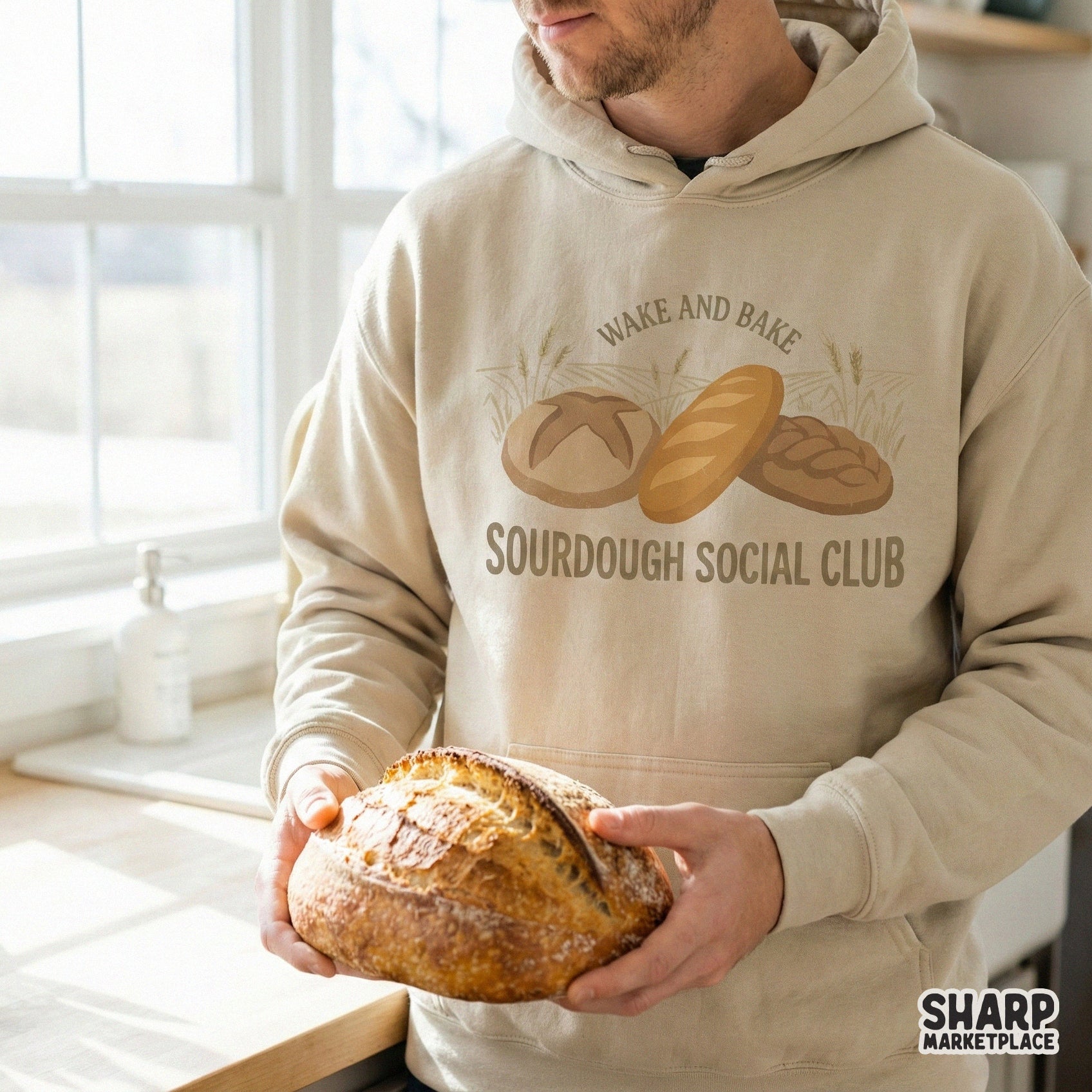 Wake And Bake Sourdough Social Club PNG, Artisan Bread Digital Download -