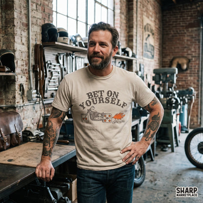Bet On Yourself Chopper Motorcycle Art, Roll Or Die Biker