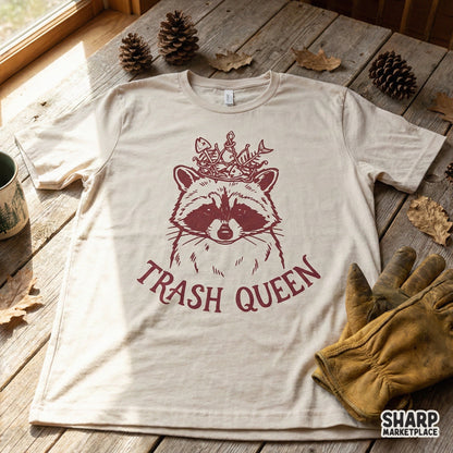 Trash Queen Raccoon PNG, Funny Animal Crown Design - 300 DPI Design for