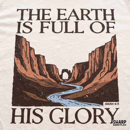 Western retro desert landscape featuring Isaiah 6:3 scripture for Christian PNG sublimation designs