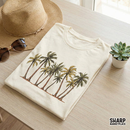 Tropical Palm Tree PNG, Beach Summer Shirt - 300 DPI Design for T-Shirt