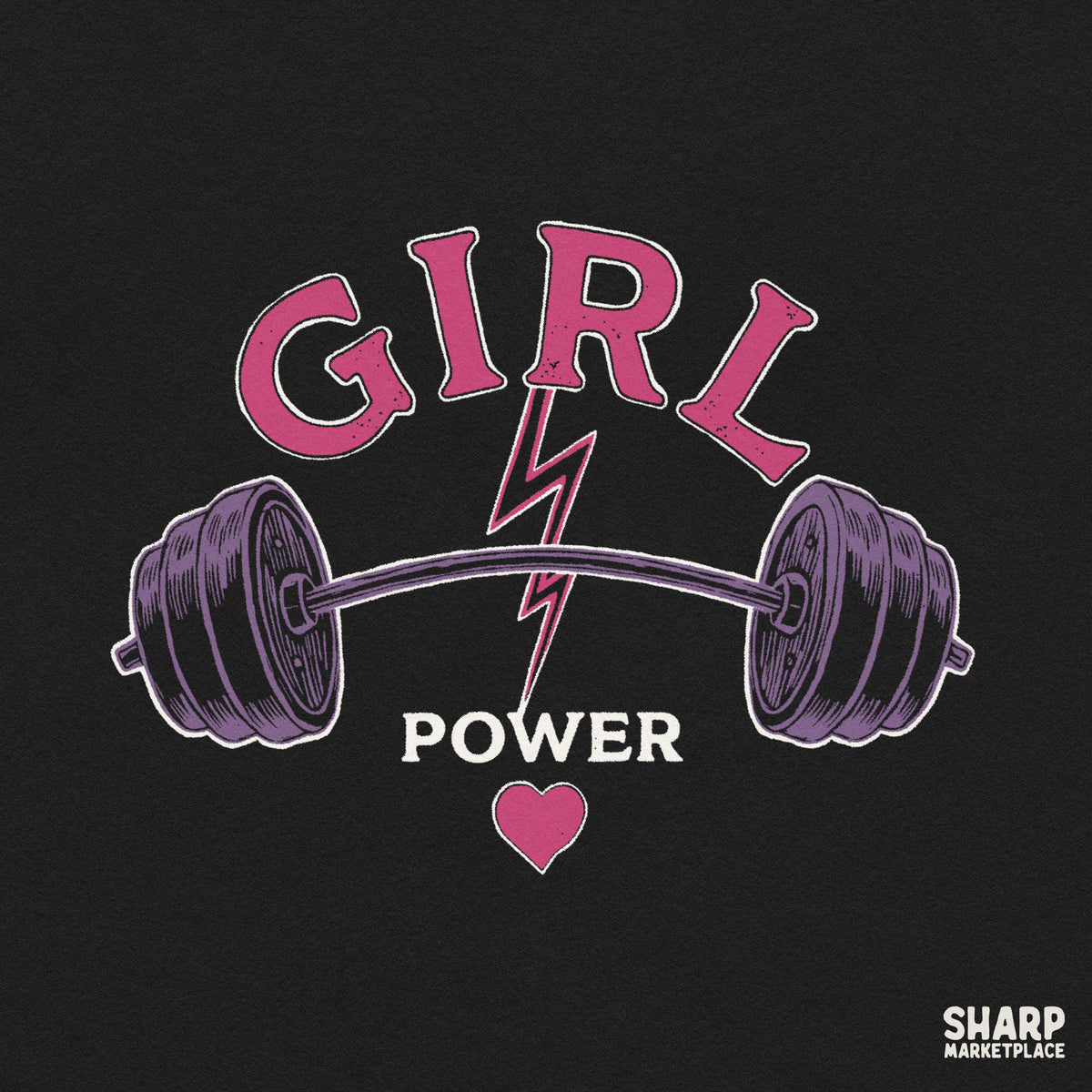 Girl Power PNG, Heavy Barbell Workout Shirt, Female