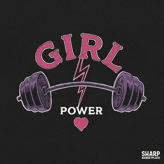 Girl Power PNG, Heavy Barbell Workout Shirt, Female